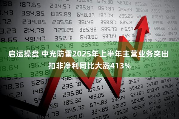 启运操盘 中光防雷2025年上半年主营业务突出 扣非净利同比大涨413%