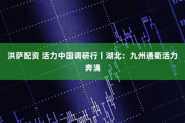 洪萨配资 活力中国调研行丨湖北：九州通衢活力奔涌